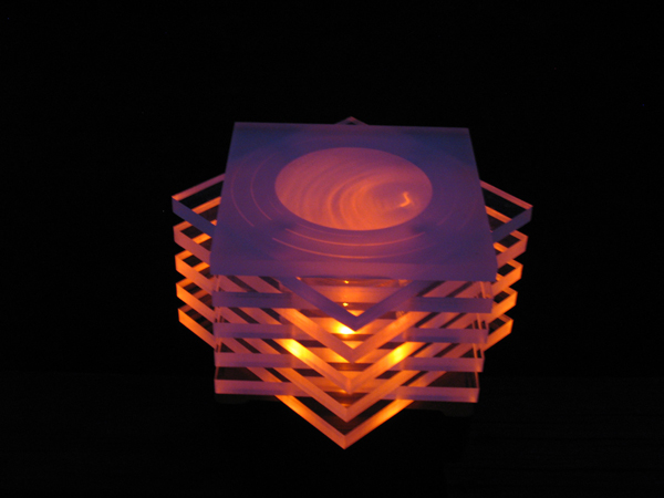 Snowflake Deck Light / Post Cap with orange light.