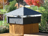 Smooth Black Wrinkle Lighted Post Cap.