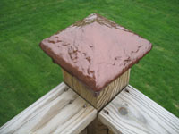 Hammered Copper Vein Lighted Post Cap.