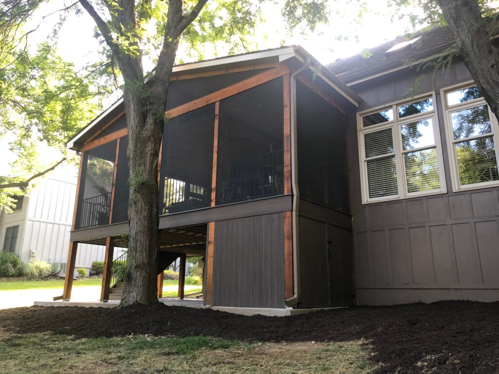 Leawood Gable Roof, Screened in porch.