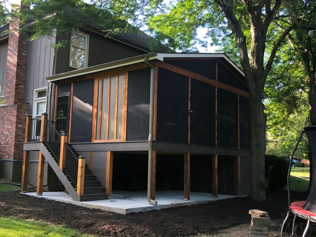 Leawood Gable Roof, Screened in porch.