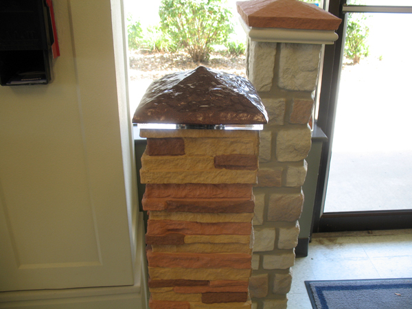 Faux Stone Post Sleeve Lighted Post Cap / Deck Light.