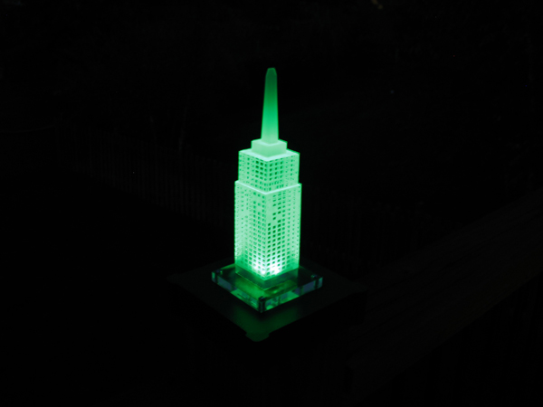 Plexiglass LED Empire State Building Deck Lights.