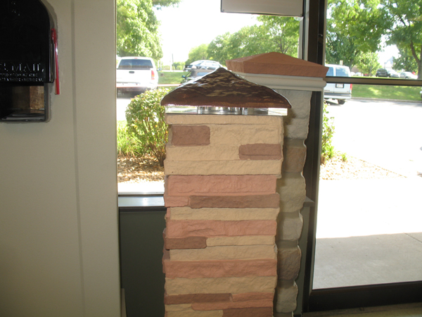 Faux Stone Post Sleeve Lighted Post Cap / Deck Light.