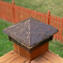 Hammered Cast Bronze Deck Light / Post Cap.