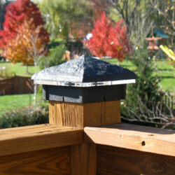 Hammered Black Wrinkle Deck Light / Lighted Post Cap.