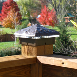 Hammered Roman Bronze Deck Light / Lighted Post Cap.