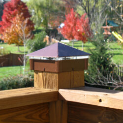 Smooth, Copper Vein Deck Light / Lighted Post Cap.