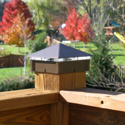 Smooth Roman Bronze Deck Light / Lighted Post Cap