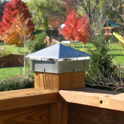 Smooth, Silver Vein deck light / lighted post cap.
