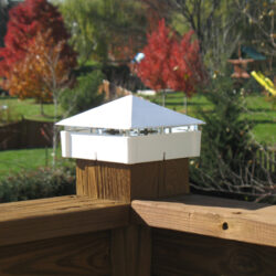 Smooth, White deck light / lighted post cap.
