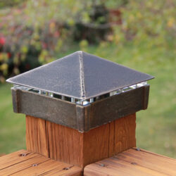 Smooth, Cast Bronze lighted post cap / deck light.