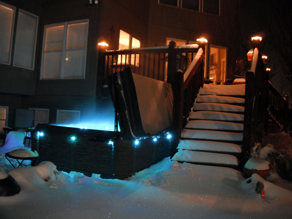 Deck Lighting in the Winter.