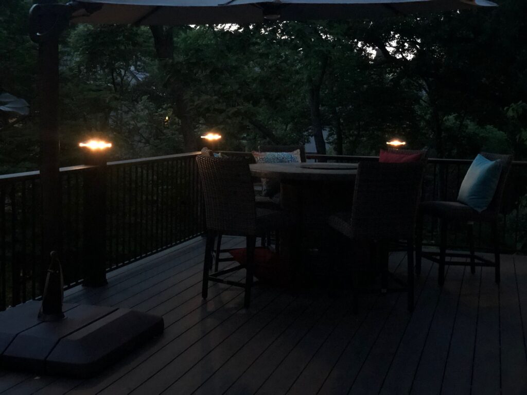 Deck Lighting on Leawood Deck by Moonlight Decks
